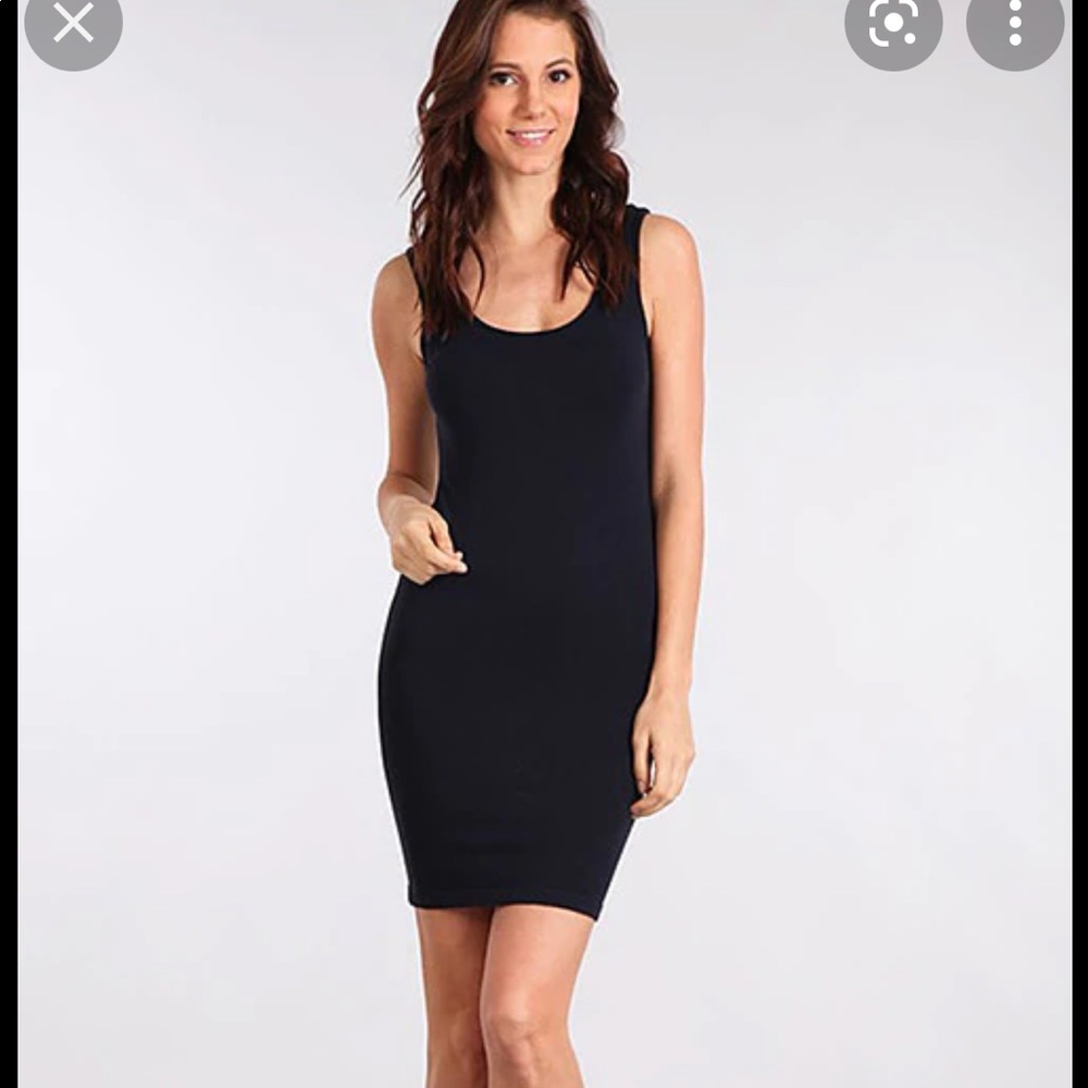 M. Rena Seamless Basic Black Tank Dress